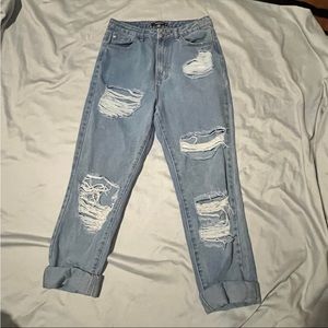 MissGuided Destroyed Denim Blue Jeans Jr Women’s Sz 6R